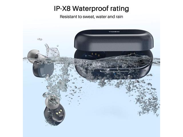 TOZO T12 Wireless Bluetooth Earbuds Bluetooth Headphones 55H ENC Noise Cancelling Mic Premium Stereo Bass Wireless Charge IPX8 Waterproof App-32EQ LED Power Display Blue - image 3