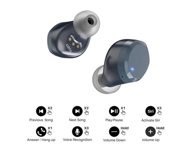 TOZO T12 Wireless Bluetooth Earbuds Bluetooth Headphones 55H ENC Noise Cancelling Mic Premium Stereo Bass Wireless Charge IPX8 Waterproof App-32EQ LED Power Display Blue - image 7