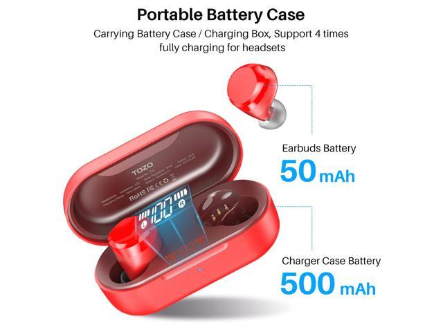 TOZO T12 Wireless Earbuds Bluetooth Premium Fidelity Sound Quality Headphones IPX8 Waterproof Earphones with Digital LED Intelligence Display...