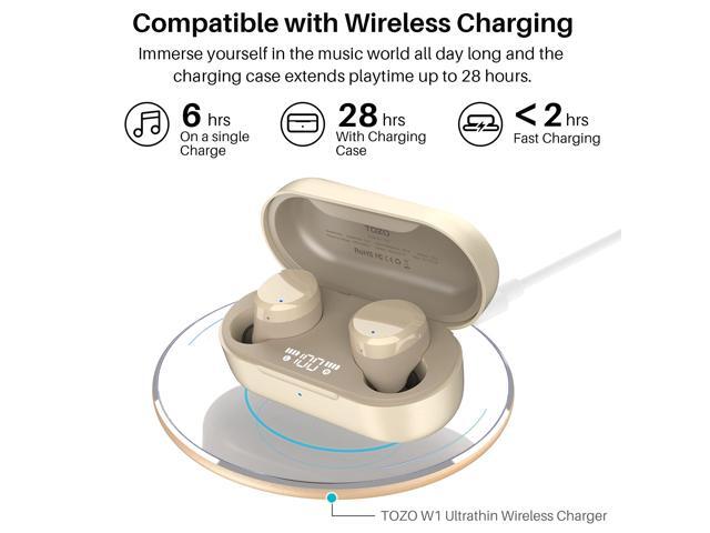TOZO T12 Wireless Earbuds Bluetooth Headphones Premium Fidelity Sound Quality Wireless Charging Case Digital LED Intelligence Display IPX8...