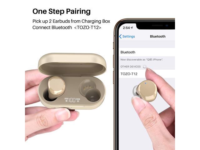 TOZO T12 Wireless Earbuds Bluetooth Headphones Premium Fidelity Sound Quality Wireless Charging Case Digital LED Intelligence Display IPX8...
