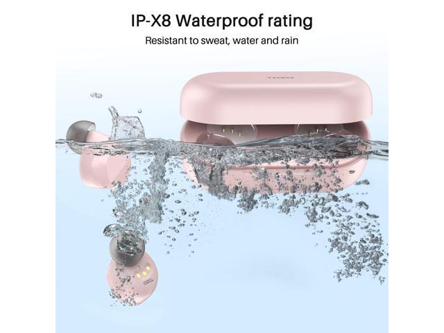 TOZO T12 Wireless Earbuds Bluetooth Headphones 55H ENC Noise Cancelling Mic Premium Stereo Bass Wireless Charge IPX8 Waterproof App-32EQ LED Power Display Rose-Gold - image 3