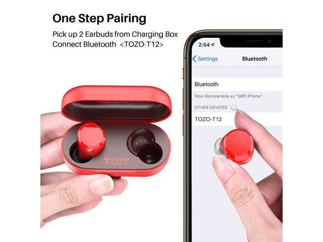 TOZO T12 Wireless Earbuds Bluetooth Premium Fidelity Sound Quality Headphones IPX8 Waterproof Earphones with Digital LED Intelligence Display...