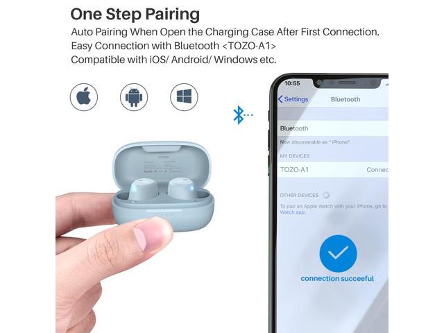 TOZO A1 Mini Wireless Earbuds Bluetooth 5.3 in Ear Light-Weight Headphones Built-in Microphone, IPX5 Waterproof, Immersive Premium Sound Long 12m...