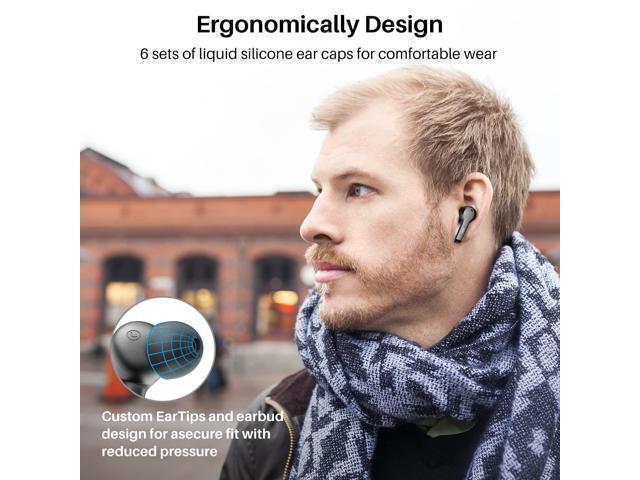 TOZO T9 Bluetooth 5.3 Wireless Earbuds 4 Mic Call Environmental Noise Cancellation Headphones IPX7 Waterproof In-Ear Light Weight Earphones with...