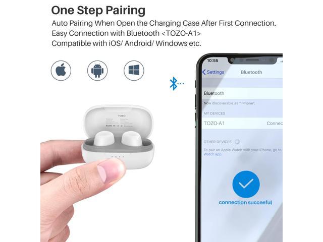 TOZO A1 Mini Wireless Earbuds Bluetooth 5.3 in Ear Light-Weight Headphones Built-in Microphone, IPX5 Waterproof, Immersive Premium Sound Long 12m...