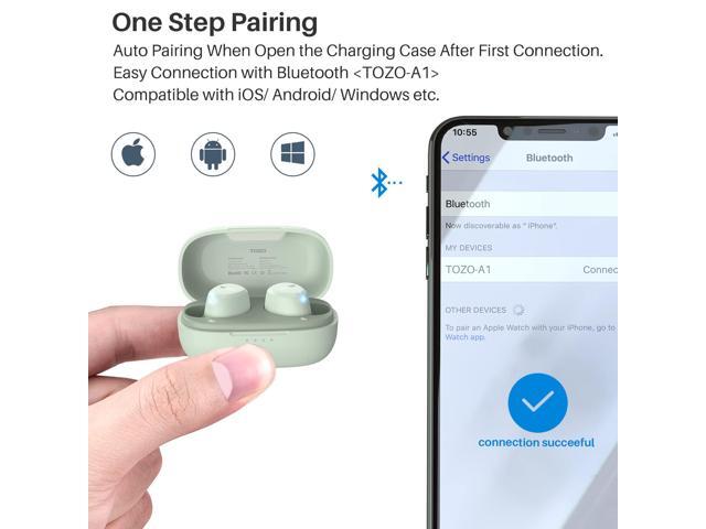 TOZO A1 Mini Wireless Earbuds Bluetooth 5.3 in Ear Light-Weight Headphones Built-in Microphone, IPX5 Waterproof, Immersive Premium Sound Long 12m...