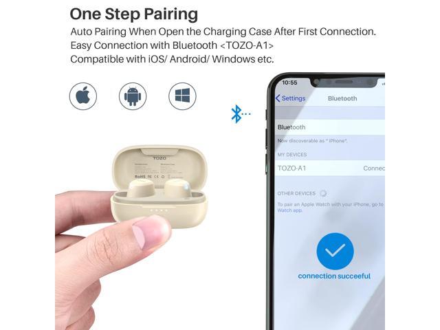 TOZO A1 Mini Wireless Earbuds Bluetooth 5.3 in Ear Light-Weight Headphones Built-in Microphone, IPX5 Waterproof, Immersive Premium Sound Long 12m...