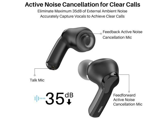 TOZO NC2 Noise Cancelling Earbuds Wireless Bluetooth in-Ear Detection Headphones 42H Play ENC Mic Clear Calls Stereo Bass IPX6 Waterproof Transparency Mode Wireless Charging One-Step Pairing - image 5
