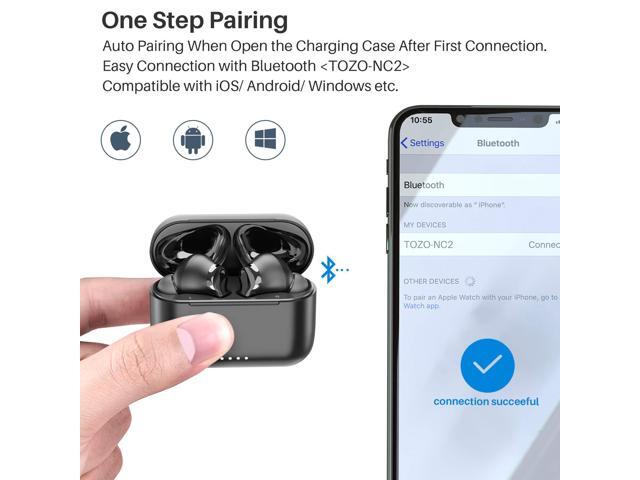TOZO NC2 Noise Cancelling Earbuds Wireless Bluetooth in-Ear Detection Headphones 42H Play ENC Mic Clear Calls Stereo Bass IPX6 Waterproof Transparency Mode Wireless Charging One-Step Pairing - image 6