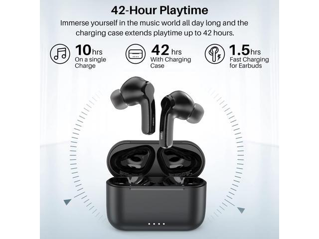 TOZO NC2 Noise Cancelling Earbuds Wireless Bluetooth in-Ear Detection Headphones 42H Play ENC Mic Clear Calls Stereo Bass IPX6 Waterproof Transparency Mode Wireless Charging One-Step Pairing - image 7