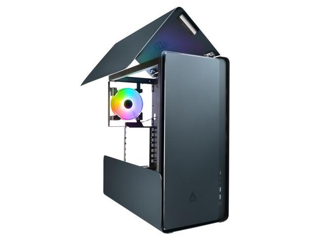 AZZA 808B-M / Gaming / CNC ATX Case / Black / Aluminum / Steel / additional mesh airflow panel / 1 x 120 mm ARGB fan included / Type-C Port