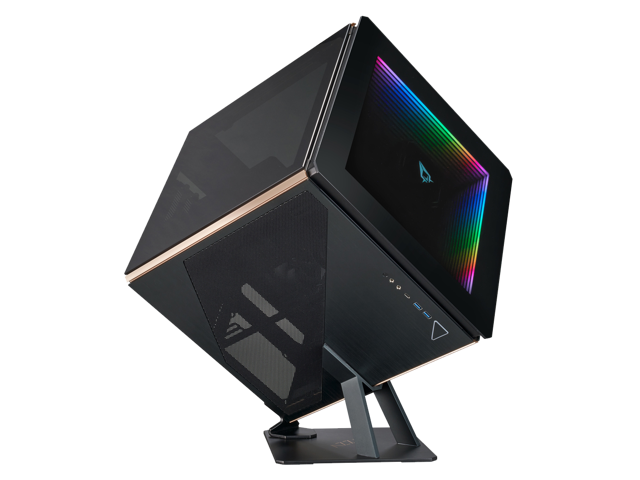 AZZA Regis 902 / Luxury / CNC ATX Case / 3-Sided Tempered Glass / Gold / Aluminum Frame & Stand / Infinity ARGB Panel / 1 x 140 mm fan included /...