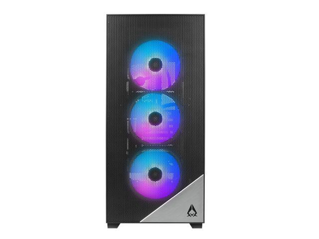 AZZA AERO 480 / Gaming/ ATX mid tower / Metal Mesh Side Panel / Black / 4 x 120 mm ARGB & PWM Fans Included