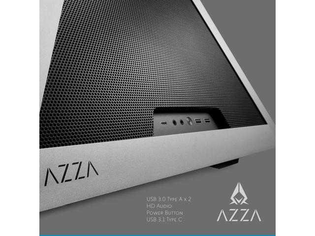 AZZA PYRAMID 804M / PCIE 4.0 included / Gaming / CNC ATX Case / Metal Mesh / Aluminum Frame / Type-C Port /1x120mm ARGB fan included mesh