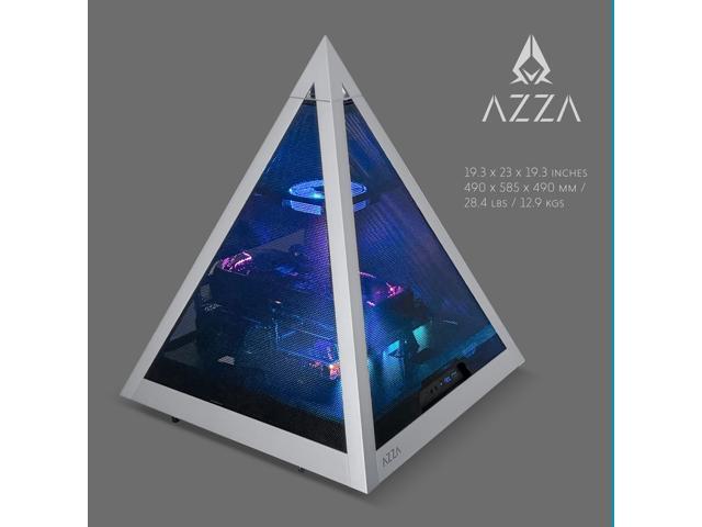 AZZA PYRAMID 804M / PCIE 4.0 included / Gaming / CNC ATX Case / Metal Mesh / Aluminum Frame / Type-C Port /1x120mm ARGB fan included mesh
