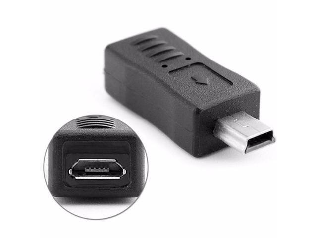 2pcs Black Micro USB Female to Mini USB Male Adapter Charger Converter Adaptor Drop Shipping