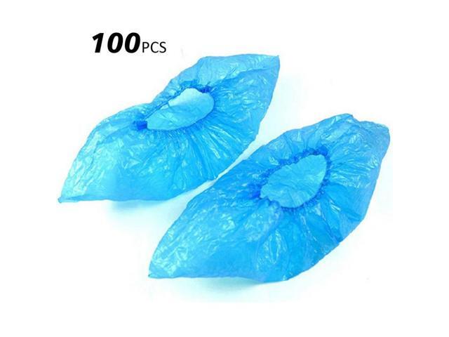 100 PCS Plastic Disposable Shoe Covers Cleaning Overshoes Outdoor Rainy Day Carpet Cleaning Shoe Cover Waterproof Shoe Covers