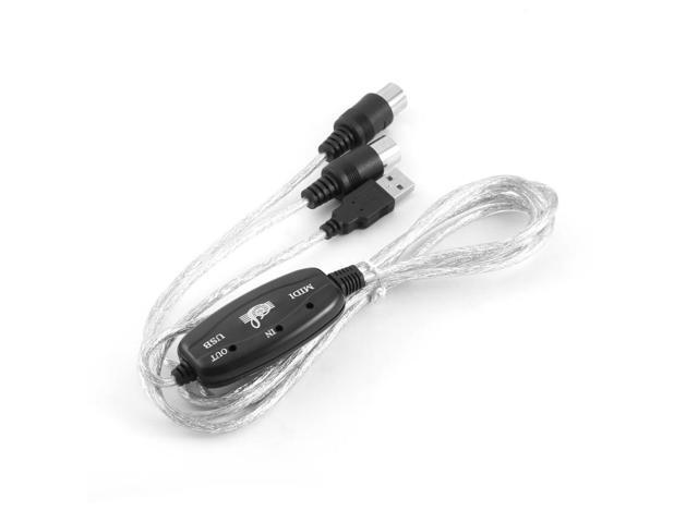 MIDI to USB IN-OUT Interface Cable Adapter to Music Keyboard Cord for Keyboard Electronic Drum Music Create Converter PC Polybag