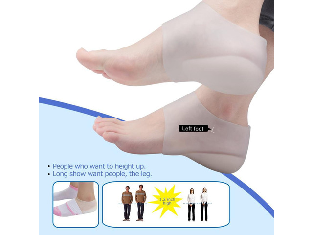 Foot Heel Protector Increase Silicone Half Insole Insert Invisible Heightening P