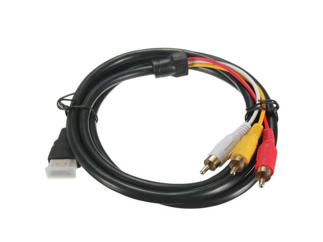 5 Feet 1080P HDTV Male to 3 RCA Audio Video AV Cable Cord Adapter Converter Connector Component Cable Lead For HDTV