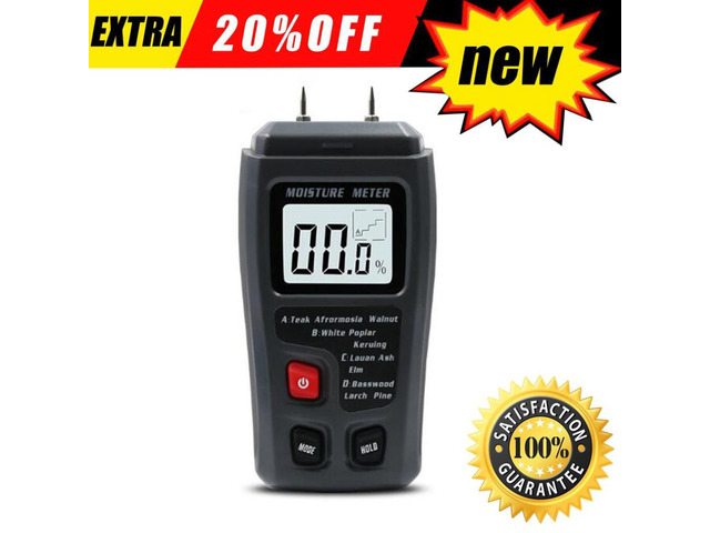 EMT01 0-99.9% Two Pins Digital Wood Moisture Meter Wood Humidity Tester Hygrometer Timber Damp Detector Large LCD Display