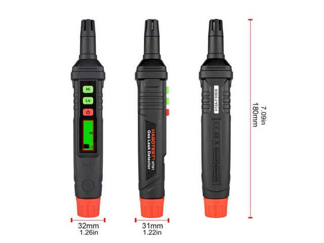 HT61 Gas Leak Detector Portable Handheld Natural Gas Analyzer LCD Display PPM Meter Alarm Combustible Flammable Methane 87HA