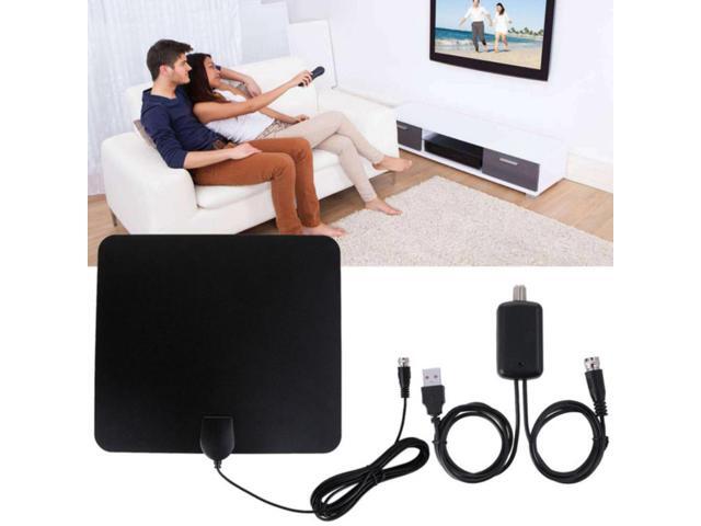Professional Digital TV Indoor Antenna Aerial 80 Miles Range 1080P Amplified Booster HDTV UHF VHF FM Black