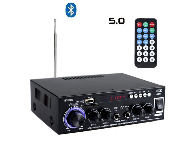 HIFI Bluetooth-Compatible Audio Stereo Power Amplifier BT-298A 2CH LCD Display Digital FM Radio Car Home With Remote Control