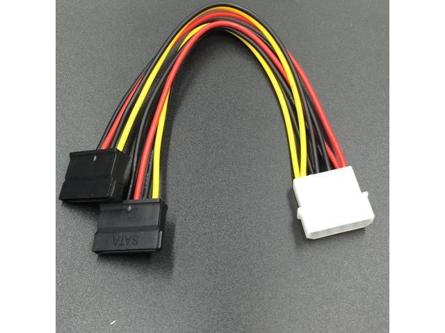 1pcs Serial ATA SATA 4 Pin IDE Molex to 2 of 15 Pin HDD Power Adapter Cable Hot Worldwide Promotion