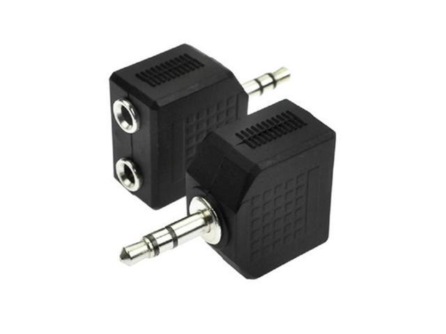 2pcs 3.5mm 1 to 2 Double Earphone Headphone Y Splitter Cable Cord Adapter Jack Plug Headphone Cable Accessories