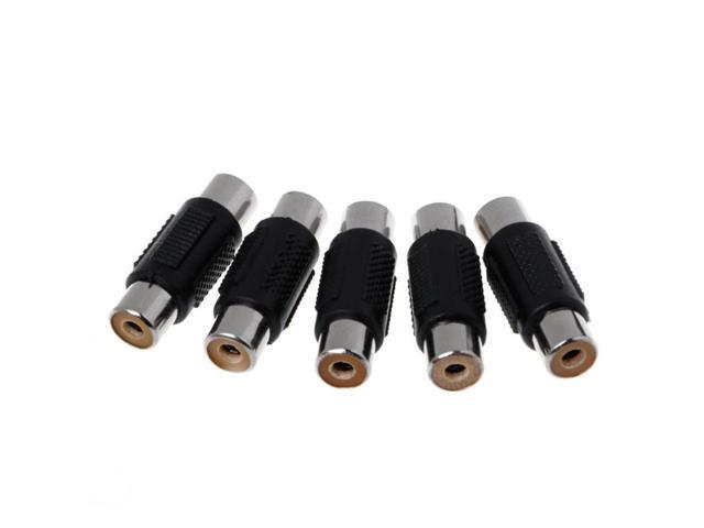 5 Pcs RCA Female to RCA Female Audio Video Cable Jack Plug Adapter Connector