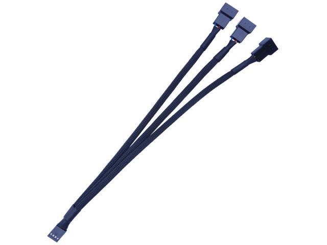 Molex To 4 Way 4Pin Fan Adapter for Computer Case Fan / CPU Fan / Mining Cooling Fans Black 26.5cm