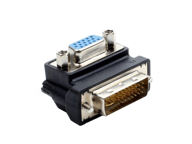 DVI-I 24+5 Male To VGA 15 Pin Female 90 Degree Right Angle Convertor Adapter HD Convertor Adapter 15 Pin VGA To DVI 24+5 Adaptor