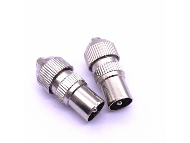 10 Pcs Copper Twist On RG6 F Type Coaxial Cable Connector Plugs Connector For TV Satellite Antenna Coax Cable