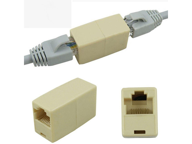 10Pcs Network Ethernet Dual Straight Head Lan Cable Joiner Coupler RJ45 CAT 5 5E