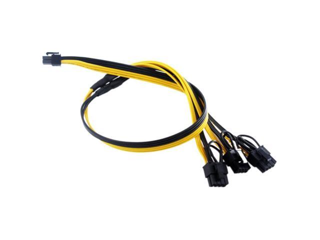 Mining Machine Power Cord 1to3 6p To 8-pin (6+2) Graphics Card PCI-E BTC ETH Mining Machine Line Splitter RTX3090