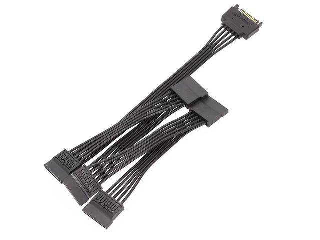 Hard drive Power SATA 18AWG Wire for Hard Drive IDE Molex To 5-Port 15Pin SATA Power Cable Cord Lead HDD SSD PC Server DIY HOT