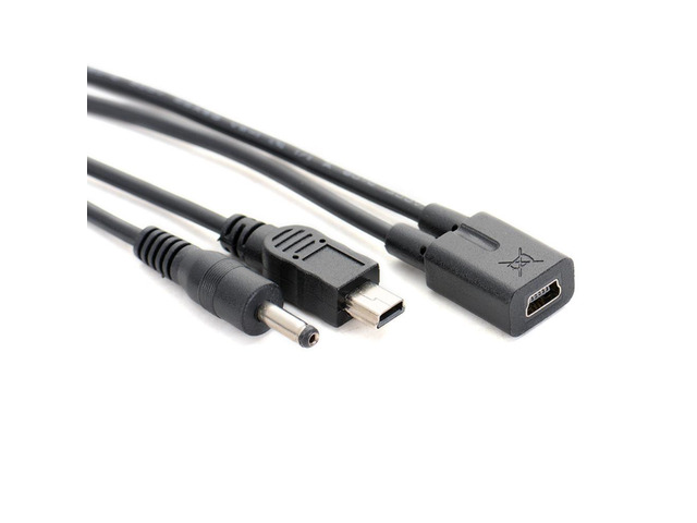30cm Universal Mini Usb 5pin Female To Male Splitter DC 3.5*1.35 Male USB Charging Cable for Electronic Dog GPS Navigation Line