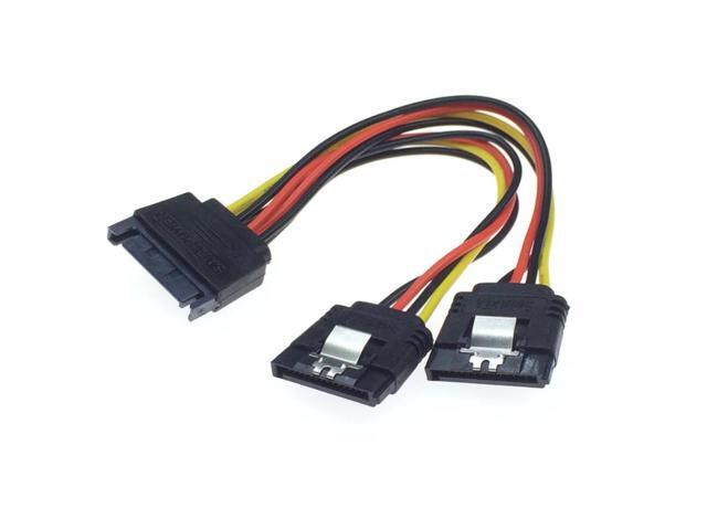 20cm 15Pin SATA Male To Female 2 SATA Splitter Cable Power Adapter Cord Extension Wire Line for HDD Hard Disk Splitter Connector