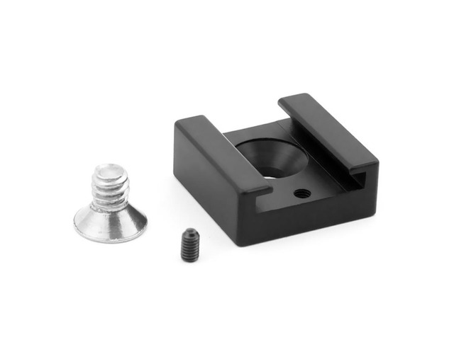 Hot Cold Shoe Mount Adapter With 1/4' Mounting Screw For DSLR Camera Cage Rig Video Flash Light Mic Blackmagic Cinema