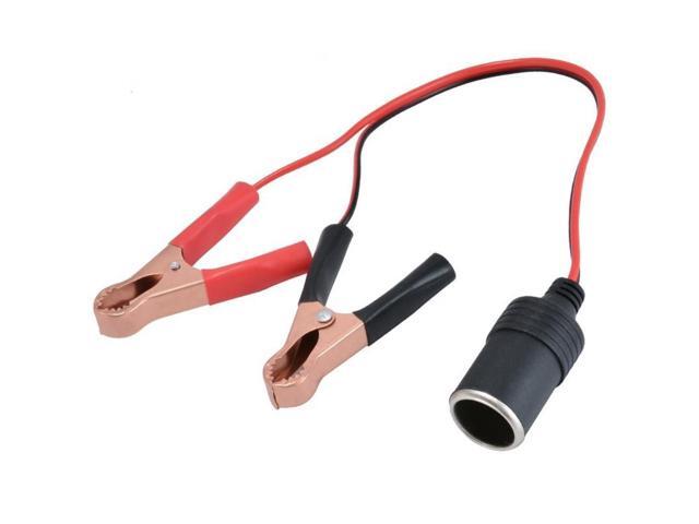 Car Terminal Clamp Clip Cigarette Lighter Power Socket Adaptor 12V Camping Pump Power Adapter Splitter