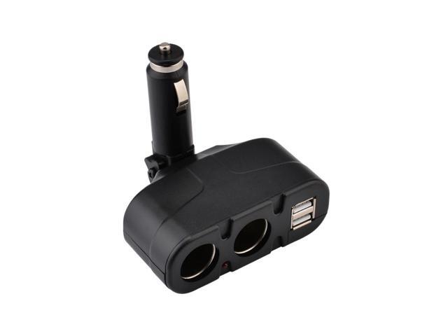 DC 12V 60W Car Cigarette Lighter 2 Way Dual USB Adapter Charger Plug 90 Degree Foldable for Car SUV Off-road Vehicle