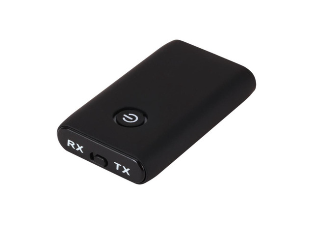 2in1 Bluetooth 5.0 Audio Transmitter & Receiver 3.5mm AUX Speaker Adapter Device Kit for PC Car TV Home Sound System Black