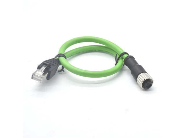 M12 Aviation Plug To RJ45 Crystal Head PROFINET Bus Cable Connector M12 D Type 4-pin Plug Industrial Interface Connector