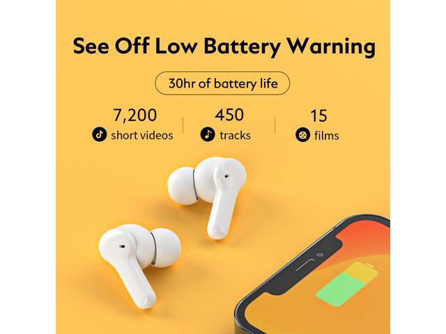 QCY T13 True Wireless Earbuds Bluetooth V5.1 with 4-Mic & ENC Noise Cancellation, 5 mins Fast Charge, USB C, Touch Control, Auto Pause, 30H...