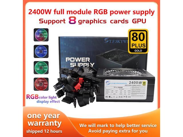 T.F.SKYWINDINTL 2400w power supply mining Full Moulder 2400W PC Power Supply 110V-230V 95 PLUS Gold ATX Miner Bitcoin Power Supply Support 8 GPU.