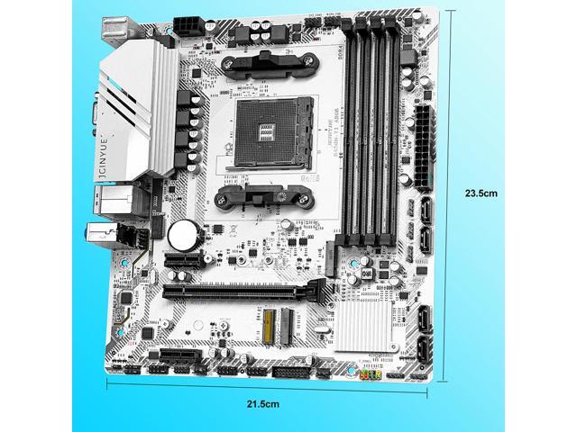 JGINYUE B450M TI ARGB Motherboard AM4 Socket Ryzen 1000 - 5000 Processors Ryzen R3 R5 R7 CPU DDR4 3600 64GB Dual Channel Memory RAM Micro ATX M.2