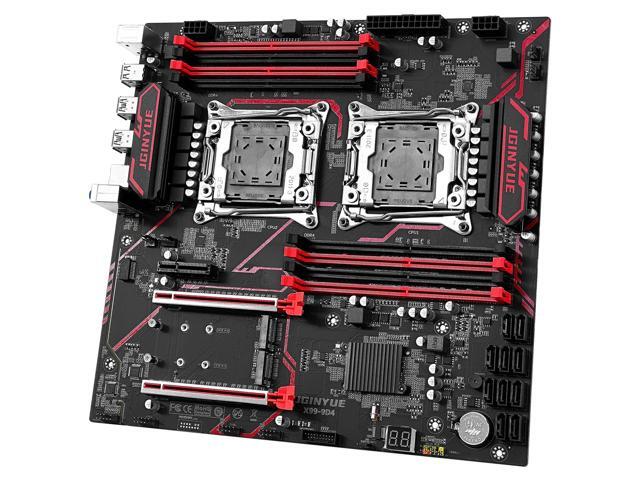 JGINYUE X99-9D4 Motherboard Dual CPU LGA 2011-3 Supports Xeon E5 V3 V4 DDR4 Memory 256G 2666MHz Eight Channels M.2 Dual X99 Chipset
