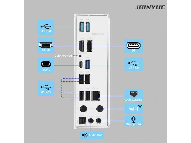 JGINYUE B650E Snow Dream AM5 AMD Ryzen9000/ 8000/ 7000 Desktop Processor Micro ATX Motherboard 3*M.2 4*DDR5 192GB WiFi-6E PCIe 5.0 2.5G Lan USB3.2...